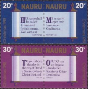 Nauru 1981 SG248 Christmas Bible Verses set MNH