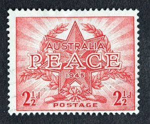 Australia Scott # 200   2½ d  Crest  Inscriptions Series End of WWII 1946-02-18