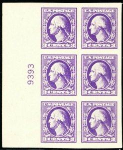 535, Mint VLH Superb 3¢ Plate Block of Six Stamps - Stuart Katz