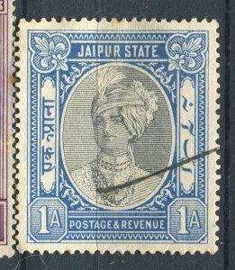 INDIA; JAIPUR 1930s early issue fine used Revenue 1a. value