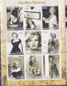 BENIN SHEET MARILYN MONROE ACTRESSES