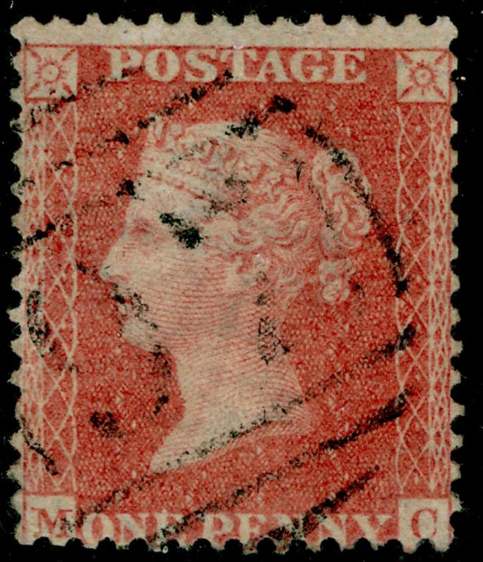 SG38, 1d pale red PLATE 27, LC14, USED. Cat £35. MC