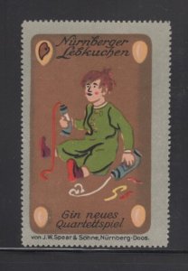 German Toy Advertising Stamp - JW Spear, Nürnberger Gingerbread- Boy & Paint