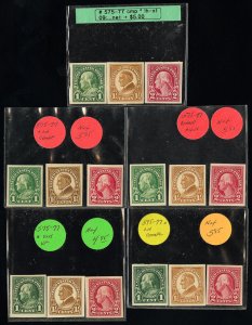US Stamps # 575-7 MLH XF Lot Of 5 Sets