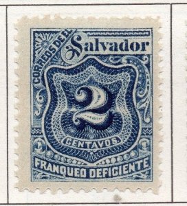 El Salvador 1897 Postage due  Issue Fine Mint Hinged 2c. 141196