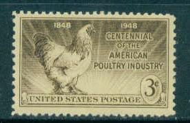 U.S.  968 3c Poultry Industry Fine MNH