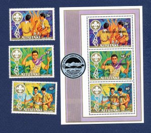 26 - AITUAKI - Scott 280-284 - MNH S/S - Boy Scouts - 1983