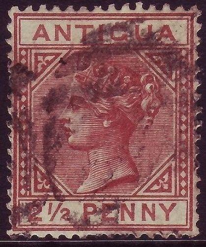 ANTIGUA SG22, 2½d red-brown, USED. Cat £55. WMK CA