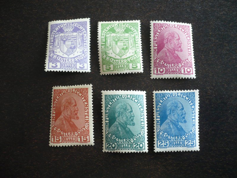 Stamps - Leichtenstein - Scott# 4-9 - Mint Hinged Set of 6 Stamps