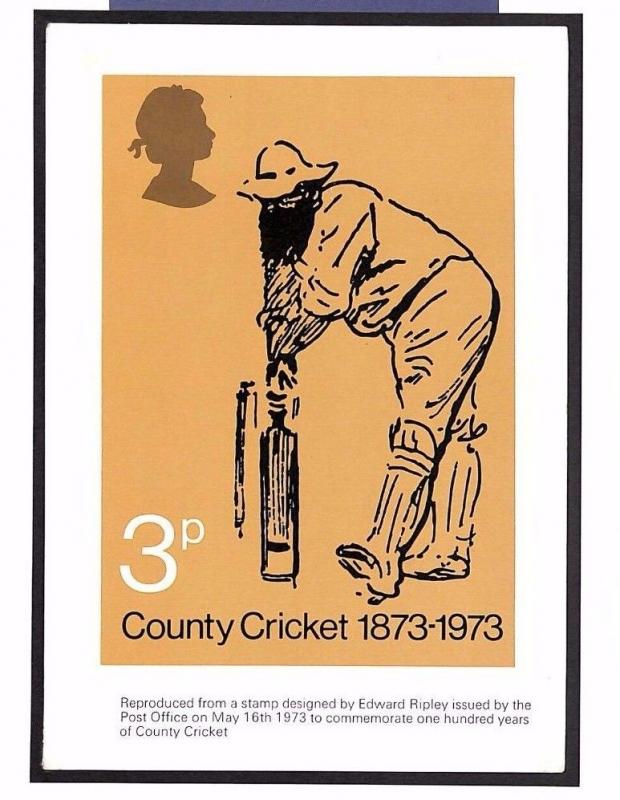 MS2713 1973 GB CRICKET PHQ.1 *Signed* MAXI-CARD Used Postal Museum Cancel SPORT
