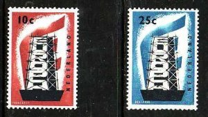 Netherlands-Sc#368-9-unused very light hinged Europa set-1956-