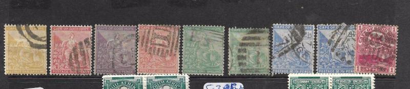 CAPE OF GOOD HOPE  (P0706B)  LOT OF 12 NUMERAL CANCELS AND OTHERS  VFU