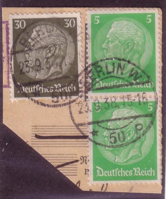 Hindenburg Sc. #'s 418 X2 / 426 Used on Piece 