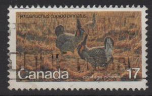 CANADA 1980 - Scott 854 used- 17c, Wildlife, Prairie Chicken