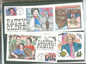 US 2771-2774 Fred Collins handpainted FDC - complete set of 4 cachets - Music