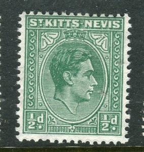 ST. KITTS; 1938 early GVI issue fine Mint hinged Shade of 1/2d. value