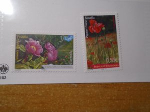 Andorra   French  #  720-21  MNH   Flowers