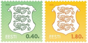 Estonia 2026 Definitives Coat of Arms 0.40; 1.80 Set of 2 stamps MNH