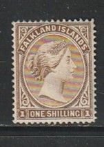 1896 Falkland Islands - Sc 18a - MH VF -  1 single - Queen Victoria