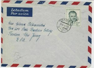czechoslovakia 1949 airmail stamps cover ref 19648