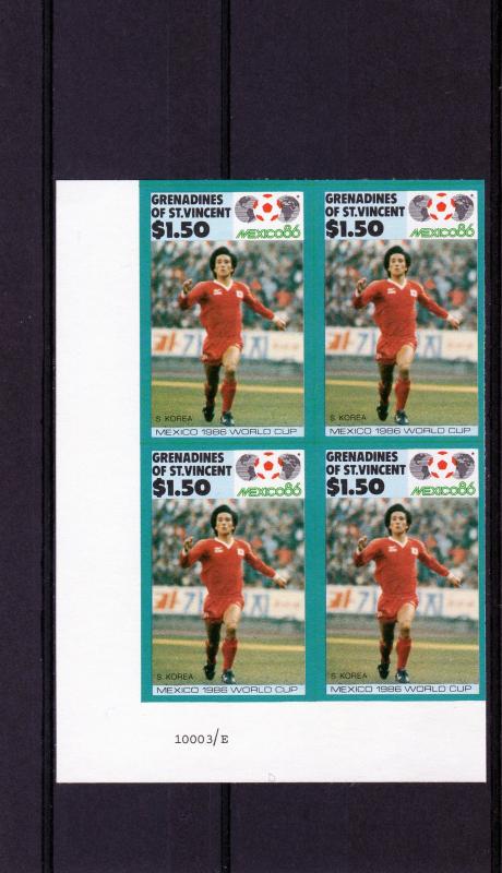 St.Vincent Grenadines 1986 Sc#527 World Cup Mexico Korean Player Block  4 Imperf