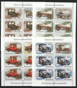 Romania STAMPS 2023 AUTOMOBILE HISTORY CARS MNH POST SHEETS