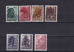 SA08a Liechtenstein 1957-1960 Trees and Bushes used stamps