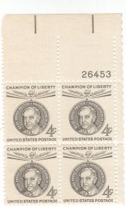 Scott # 1136 - 4c Gray- Champion of Liberty Issue - plate block of 4 - MNH