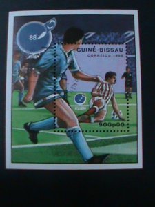 ​GUINEA BISSAU-1988 WORLD CUP SOCCER-ESSEN'88  CTO S/S VF LAST ONE CTO NH