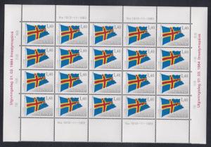 Aland # 7, Aland Flag, Sheet  of Twenty Stamps,, NH, 1/3 Cat.