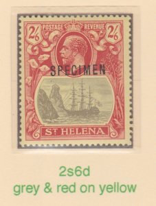 St HELENA 1922 KG5  2s6d MCA SPECIMEN  Vignette frame broken (position 24)