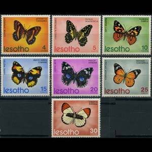 LESOTHO 1973 - Scott# 140-6 Butterflies Set of 7 NH