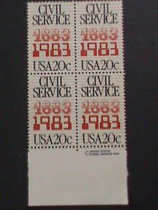 ​UNITED STATES-1983 SC#2053-CIVIL SERVICE MNH BLOCK VF WE SHIP TO WORLD WIDE