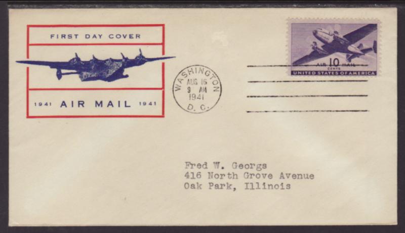 US C27 Airplane Unknown Typed FDC