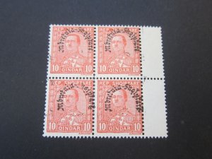 Albania 1928 Sc 280 print shift Block(4) MNH