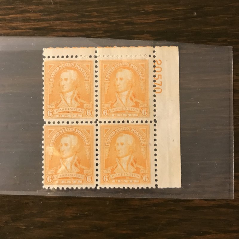 US SCOTT 711 PB -6¢ Washington (By John Trumbull) (8-2) - P#20570 - MNH, F