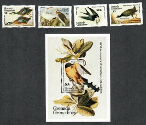 $Grenada-Grenadines Sc#637-641 M/NH/VF, complete set, Birds, Cv. $19