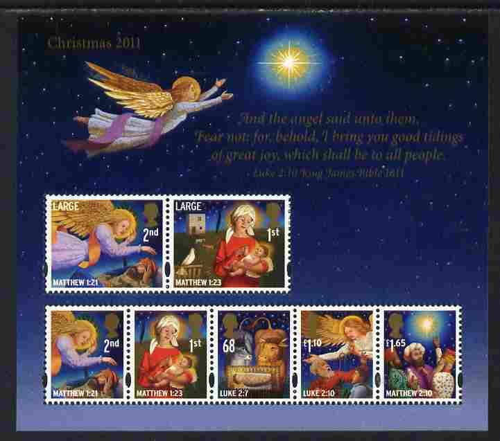 Great Britain 2011 Christmas perf sheetlet containing set...