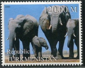 Turkmenistan 2000 ELEPHANTS 1 value Perforated Mint (NH)