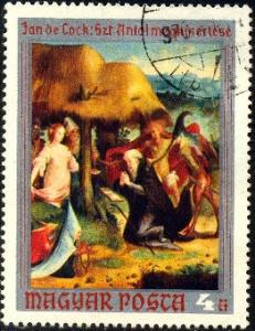 Painting, St. Anthony Hermit by Jan de Cook, Hungary SC#2058