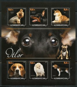 AZERBAIJAN 2017  DOGS  SET OF TWO SHEETS  MINT NEVER HINGED