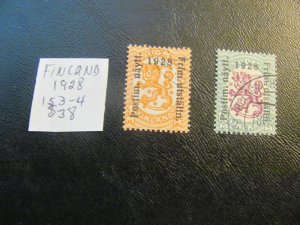 FINLAND 1928 USED SC 153-154 XF  $38 (160)