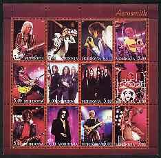 MORDOVIA - 2001 - Aerosmith - Perf 12v Sheet - Mint Never Hinged - Private Issue