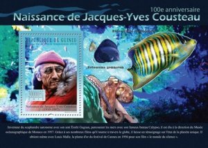 Guinea 2010 MNH - Jacques-Yves Cousteau (1910-1997). YT 1133, Mi 7696/BL1850