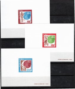 Mali 1975 MNH Sc C251-3 IMPERFORATE deluxe souvenir sheets