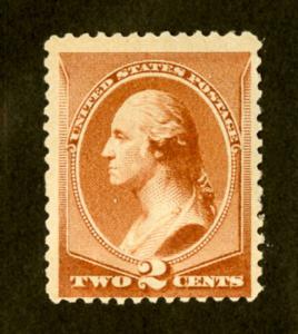 US Stamps # 210 2c Washington F+OG NH Scott Value $130.00