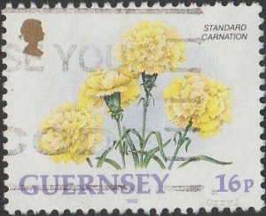 Guernsey #486 1992 16p Standard Carnation USED-Fine-NH