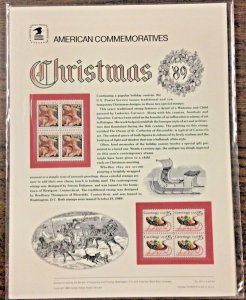 Commemorative Panel #340 Christmas # 2427 & 2428   25 c 1989