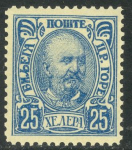 MONTENEGRO 1902 25h Prince Nicholas I P.12 1/2 Sc 61var / SG 106a MH