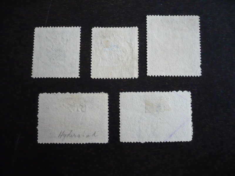 Stamps - India Hyderabad - Scott# O46-O50 - Used Part Set of 5 Stamps